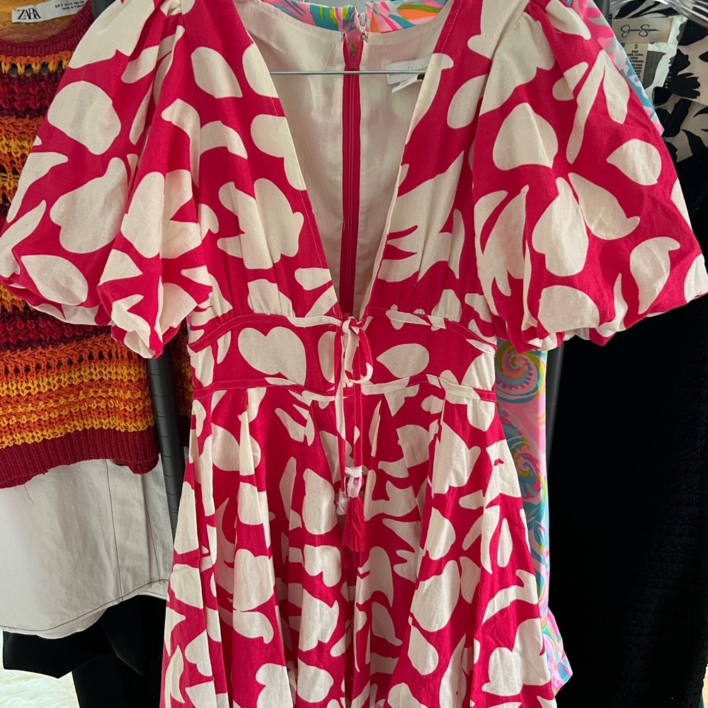 Pink and White Floral Dress